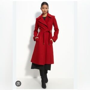 Diane Von Furstenberg Rich Red Trench Coat